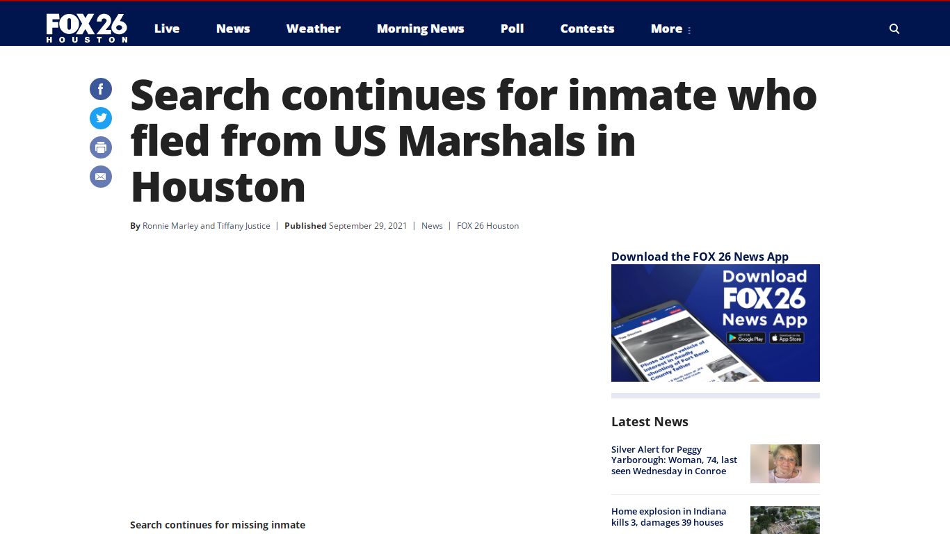 Search continues for inmate who fled from US Marshals in ...